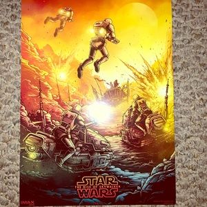 Framed Star Wars poster rise of skywalker rare